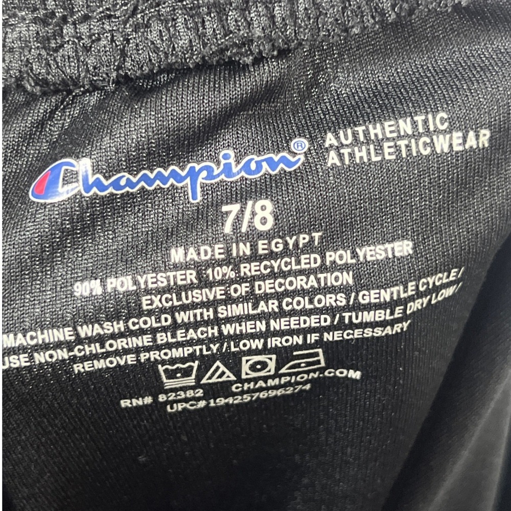 Champion Kids Black Gray Sporty Shorts Athletic Boys 7 Comfort Elastic Waist - Picture 5 of 5